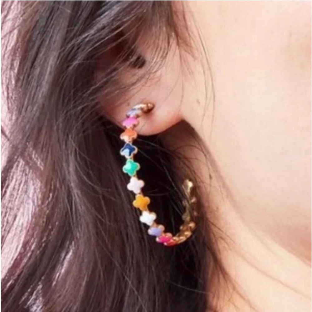 Stella & Dot | Happy ColourPOP Enamel Hoop Earrings Retired - Picture 2 of 6